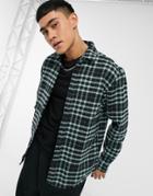 Pull & Bear Checked Shirt In Mint-green