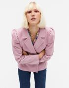 Monki Mary Fitted Puff Shoulder Corduroy Blazer In Pink