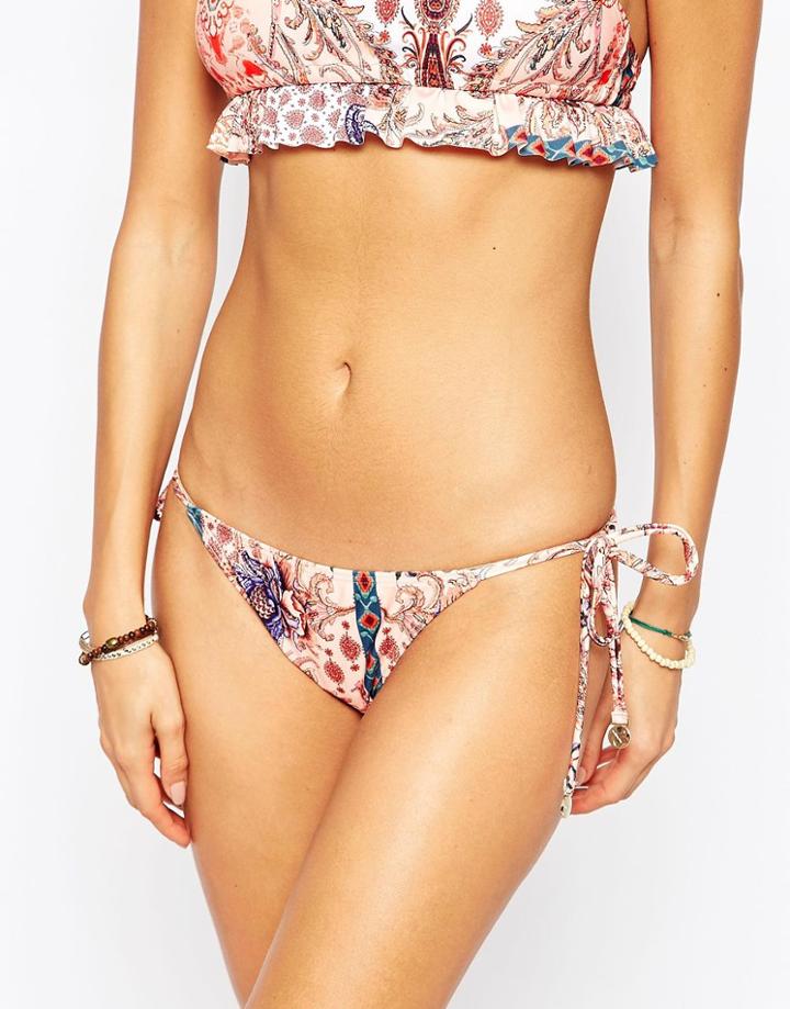 Minkpink Mirage Tie Side Cheeky Bikini Bottom - Multi