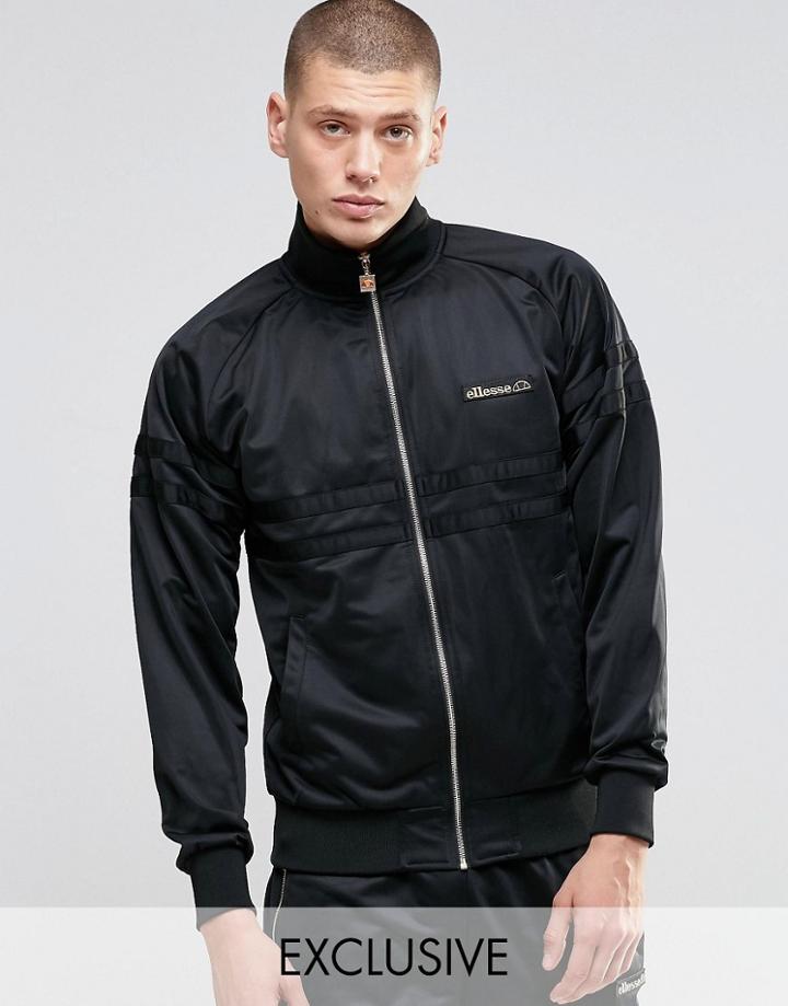 Ellesse Rimini Track Jacket With Gold Logo - Black