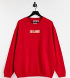 Reclaimed Vintage Inspired Unisex Slub Logo Sweatshirt In Red