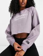 Calvin Klein Performance Cropped Logo Sweatshirt In Lilac-purple