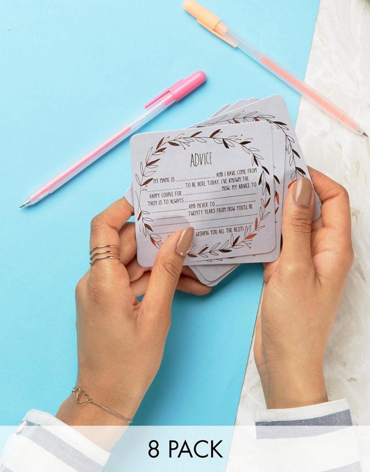 Paperchase Wedding Advice Cards X 8 - Multi