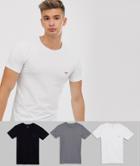 Diesel Umtee-randal 3 Pack Lounge T-shirts In Black/white/gray - Multi
