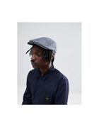 Asos Design Flat Cap In Blue Prince Of Wales Check - Blue