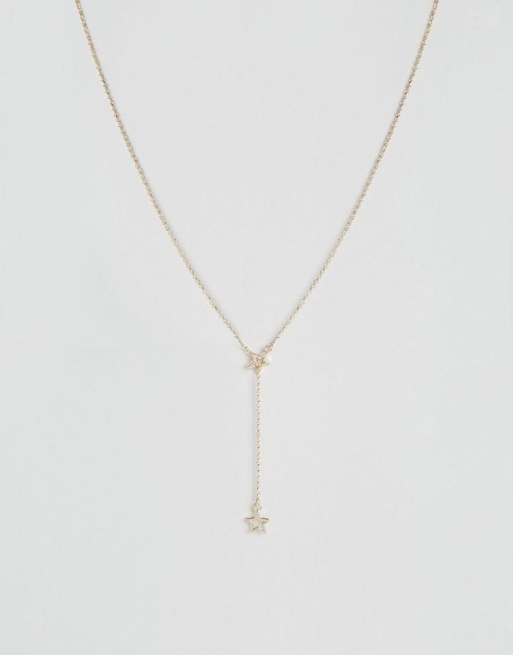 Lipsy Ariana Grande Pull Through Star Necklace - Gold