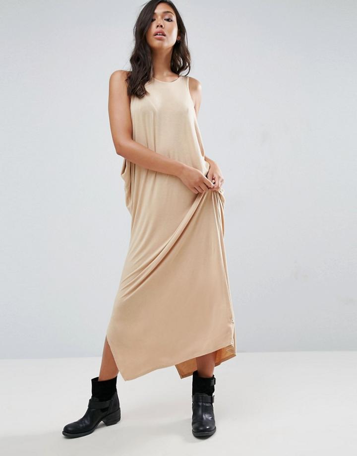 Nytt Low Side Drapey Maxi Dress - Pink
