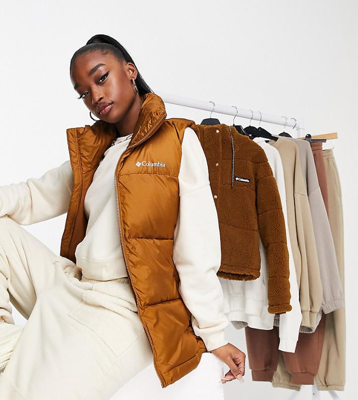Columbia Puffect Vest In Brown Exclusive At Asos