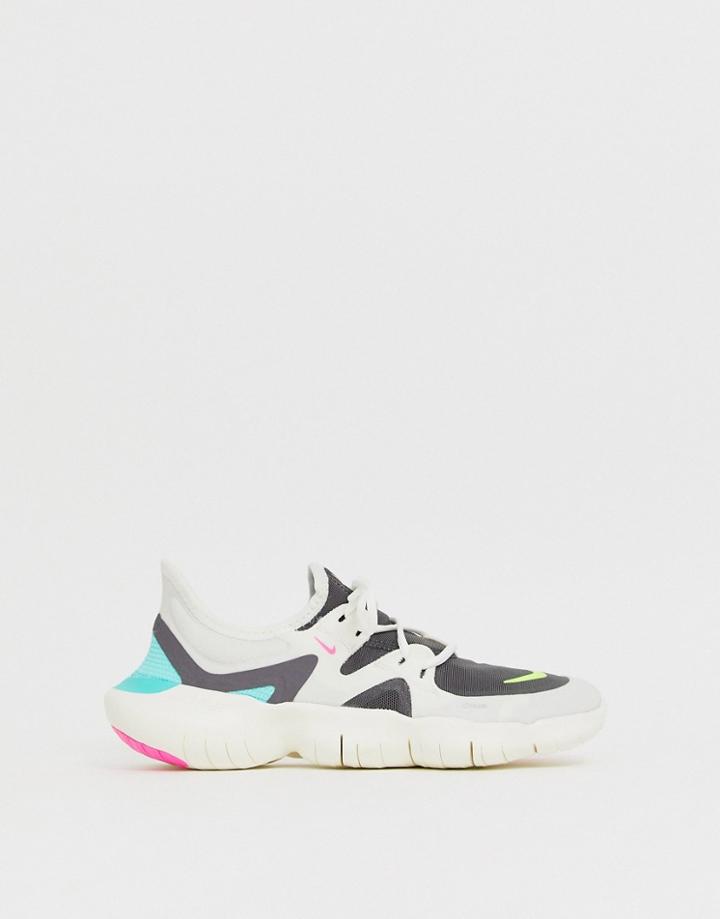 Nike Free Run 5.0 Sneakers In Gray And Blue