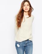Asos Sweater With Cable Stitch - Beige