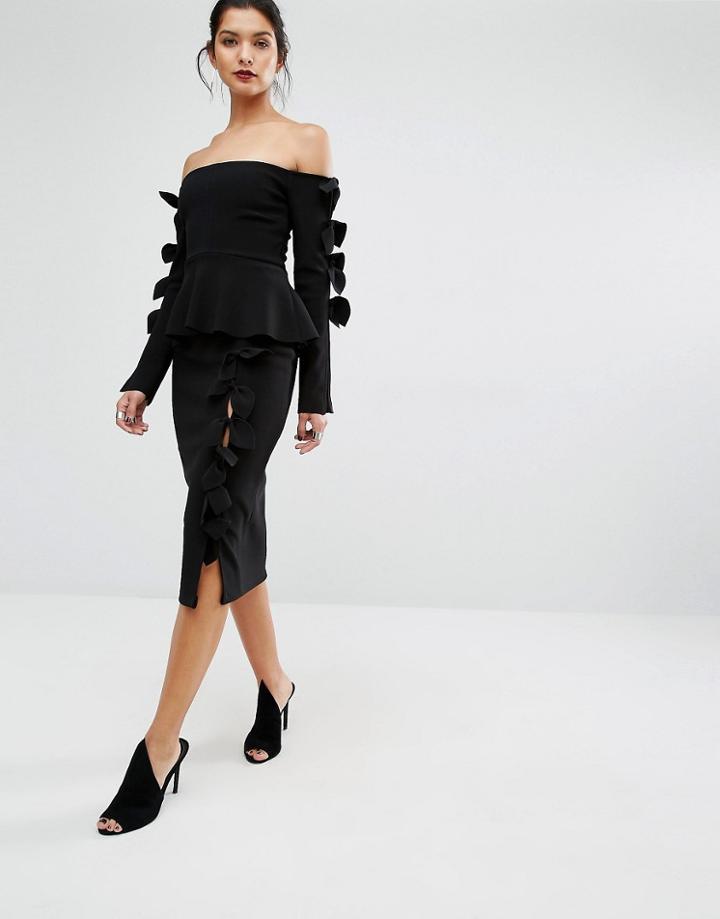 Bec & Bridge Knotted Petals Skirt - Black