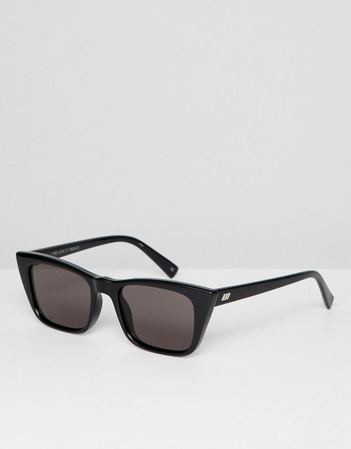 Le Specs I Feel Love Cat Eye Sunglasses In Black - Black