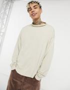 Asos Design Oversized Sweatshirt In Super Soft Viscose In Beige-neutral