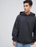 Asos Oversized Hoodie In Charcoal Marl - Gray