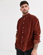 New Look Cord Shirt In Rust-brown