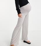 In The Style X Dani Dyer Maternity Wide Leg Sweatpants In Gray