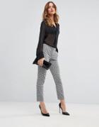Sisley Pant In Houndstooth Check In Houndstooth Check - Black