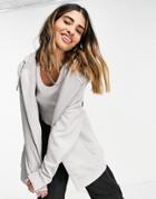 Asos Design Oversized Zip Through Hoodie In Light Gray