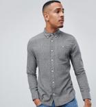 D-struct Tall Pocket Button Down Brushed Cotton Dogstooth Flannel Shirt - Black