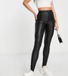 Missguided Tall Vice Coated Skinny Jeans In Black