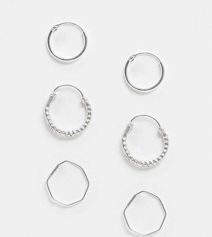Kingsley Ryan 12mm Mini Hoop Earrings Multipack Set In Sterling Silver