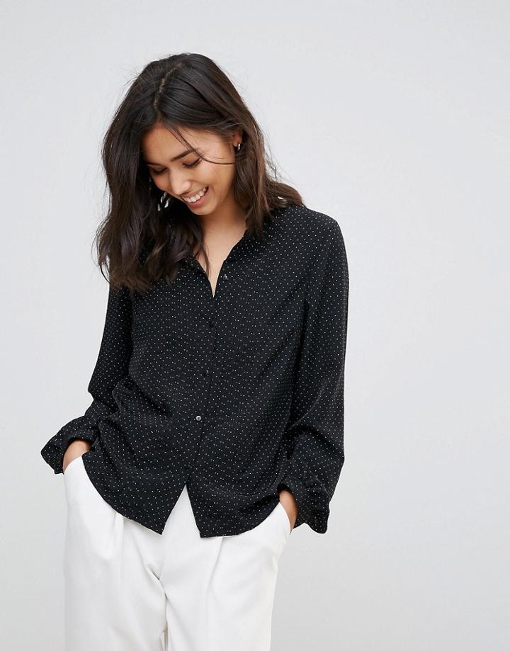 Vero Moda Fine Spot Blouse - Black