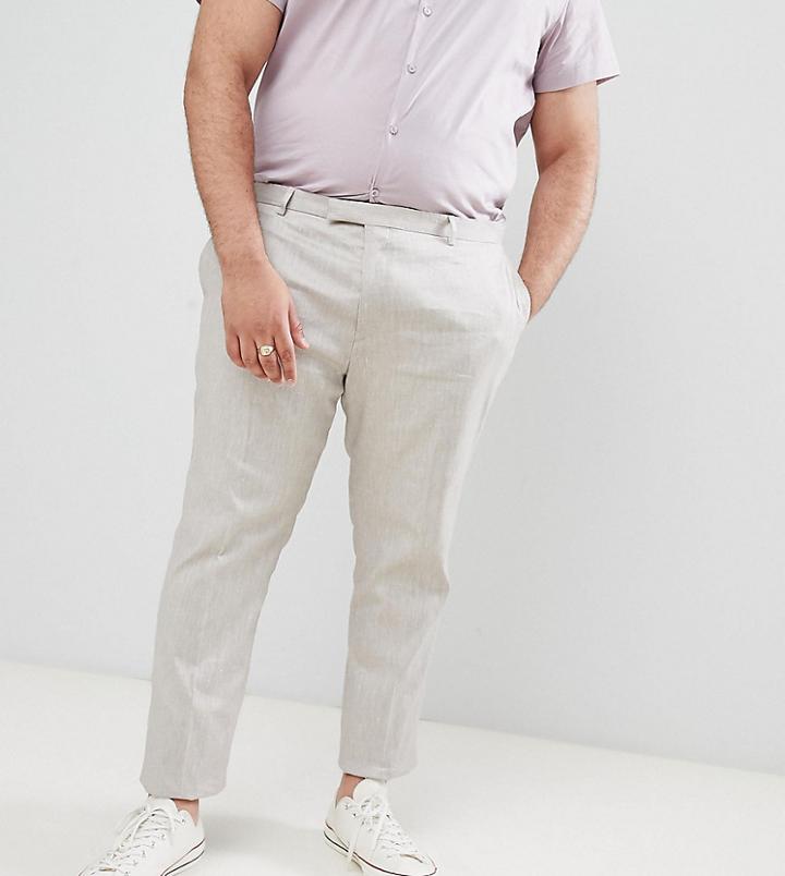 Twisted Tailor Wedding Suit Pants In Gray Linen-stone