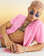 Asos Design Square Sunglasses In Pink Crystal With Blue Lens-multi