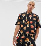 Crooked Tongues Mushroom Repeat Print Shirt-multi