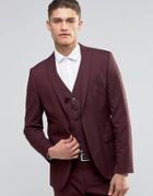 Selected Homme Suit Jacket With Stretch In Slim Fit - Red
