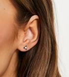 Kingsley Ryan Triple Stud Earrings With Moonstone In Sterling Silver