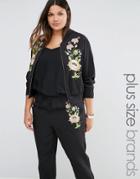 Alice & You Floral Embroidered Bomber - Black