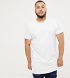 Asos Design Plus Super Longline T-shirt With Crew Neck In White