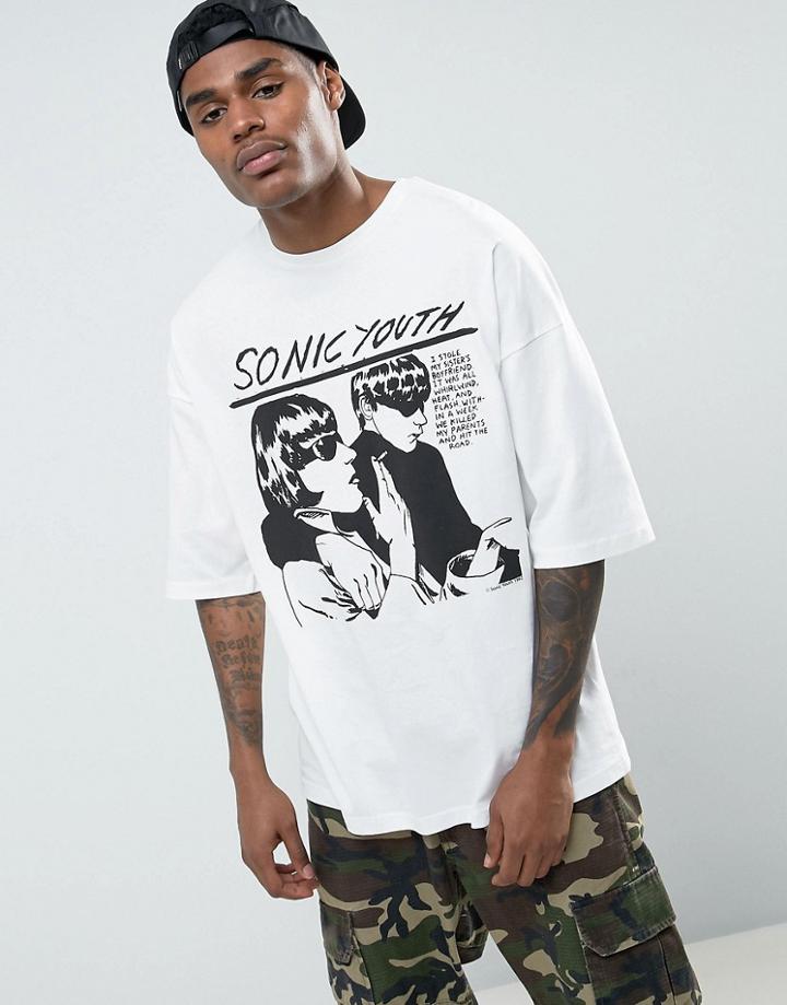 Asos Sonic Youth Oversized T-shirt - White