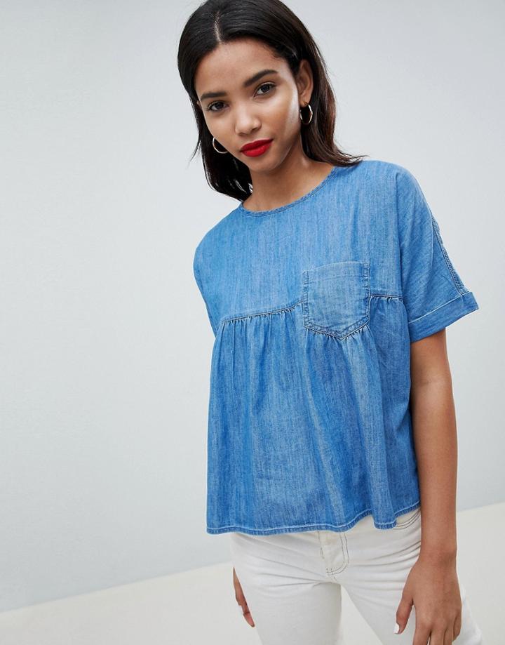 Esprit Denim Smock Top - Blue