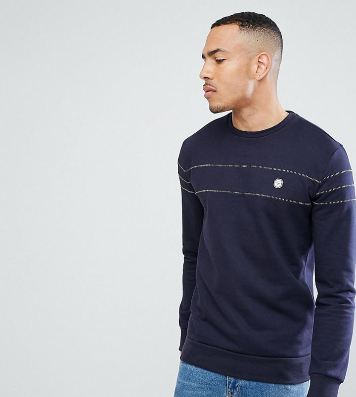 Le Breve Tall Chain Stitch Sweatshirt - Navy