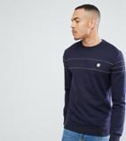Le Breve Tall Chain Stitch Sweatshirt - Navy