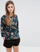 Oeurve Off Shoulder Floral Top - Green