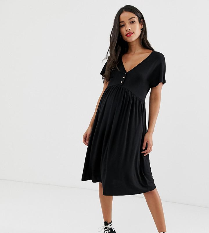 New Look Maternity Nursing Smock Dress In Black - Black