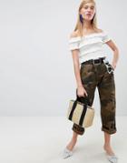 New Look Camo Print Utility Pants - Green