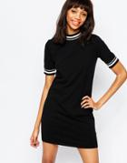 Monki Contrast Stripe Mini Dress - Black Contrast