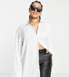 Extro & Vert Plus Satin Shirt In Off White