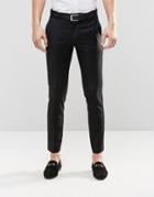 Asos Slim Tuxedo Trousers In Black - Black