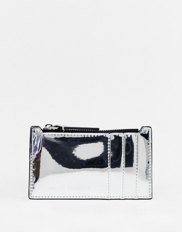 Armani Exchange Metallic Card Holder - Silver