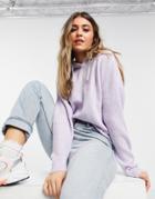 New Look Knitted Ribbed Hoodie In Lilac-purple