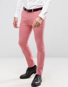 Asos Super Skinny Suit Pants In Mid Pink - Pink