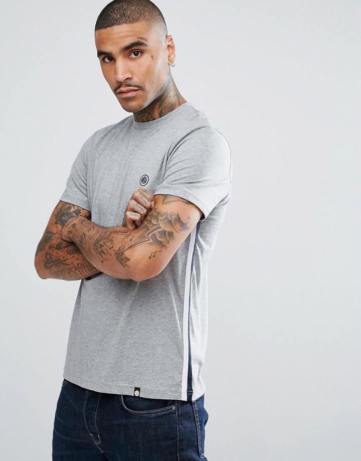 Pretty Green Tilby Short Sleeve Crew Neck T-shirt In Gray - Gray