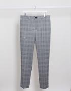 Selected Homme Check Pants In Slim Fit Gray-grey