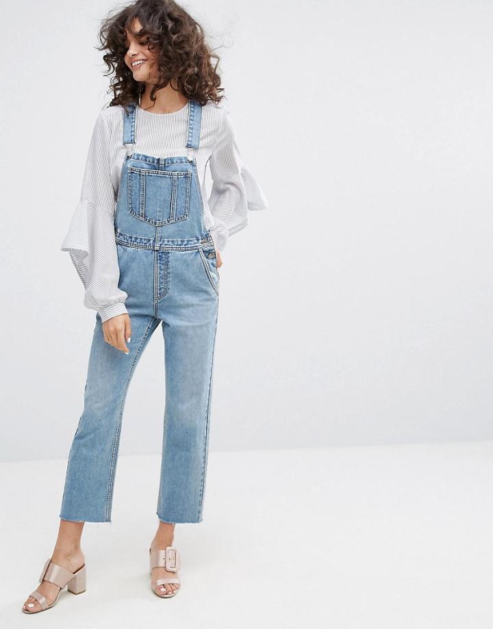 Evidnt Crop Leg Overalls - Blue