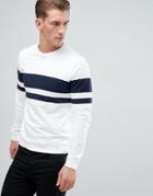 Only & Sons Sweatshirt With Panel Stripe - White